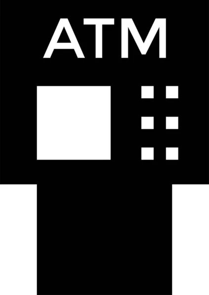 Atm Atmcash Icono Cajero Automático Estilo Sólido — Archivo Imágenes Vectoriales