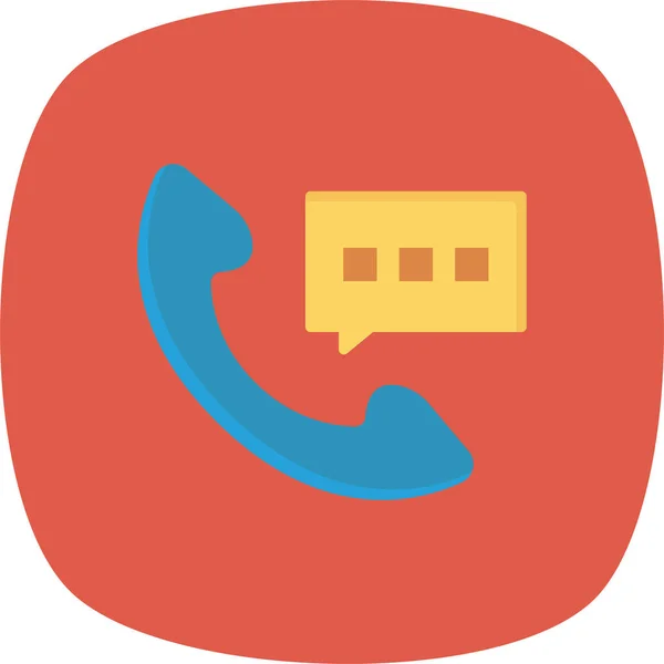 Telefone Comunicação Chamada Ícone Estilo Plano — Vetor de Stock