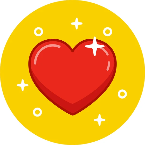 Corazón Amor Pasión Icono Estilo Contorno Lleno — Vector de stock