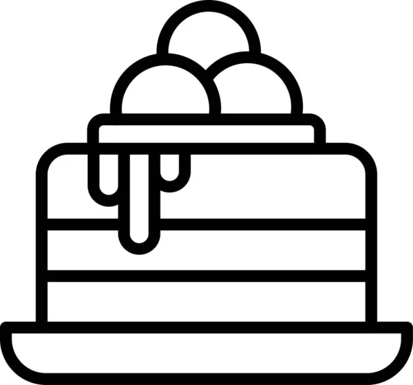 Иконка Торта Мороженого Стиле Наброска — стоковый вектор