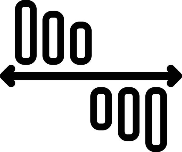 Analytics Disminuir Icono Pérdida Estilo Esquema — Vector de stock