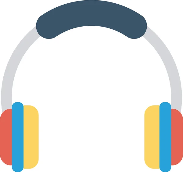 Headphone Listen Support Icon Flat Style — Stock Vector