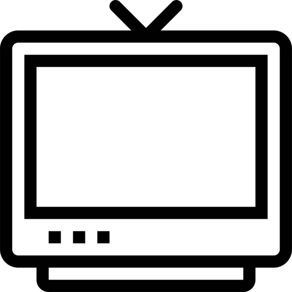 Monitor Oldtv Icon Umrissstil Anzeigen — Stockvektor