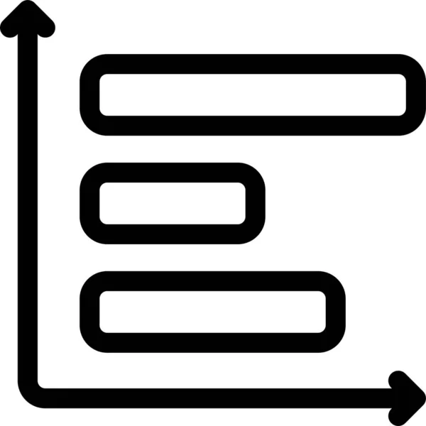 Analytics Balkendiagramm Symbol Umrissstil — Stockvektor