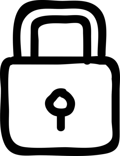 Κλειδαριά Κλειδωμένο Εικονίδιο Προστασίας Στο Χέρι Στυλ — Διανυσματικό Αρχείο