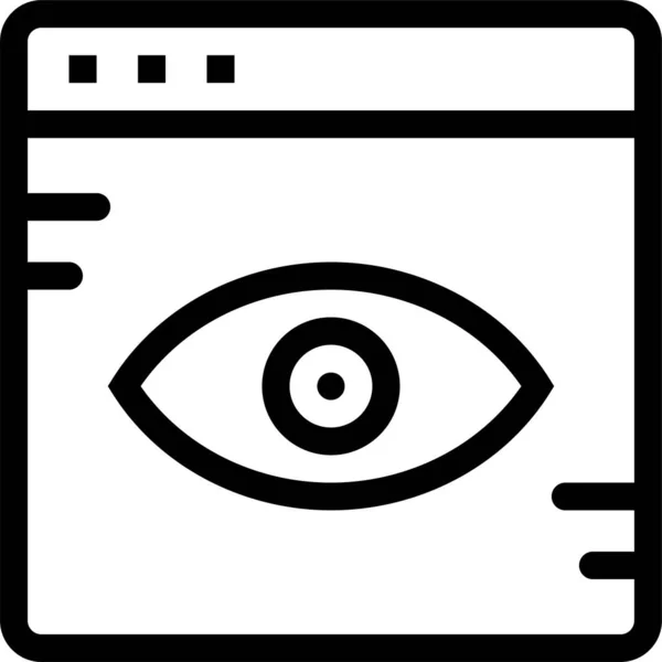 Browser Check Oog Pictogram Grote Lijnen Stijl — Stockvector