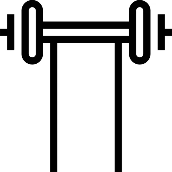 Bodybuilder Fitness Gym Icoon Outline Stijl — Stockvector