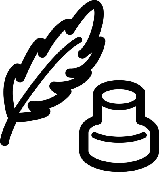 Tinta Icono Pluma Estilo Esquema — Vector de stock