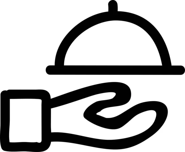 手書きスタイルでビュッフェ料理のアイコン — ストックベクタ