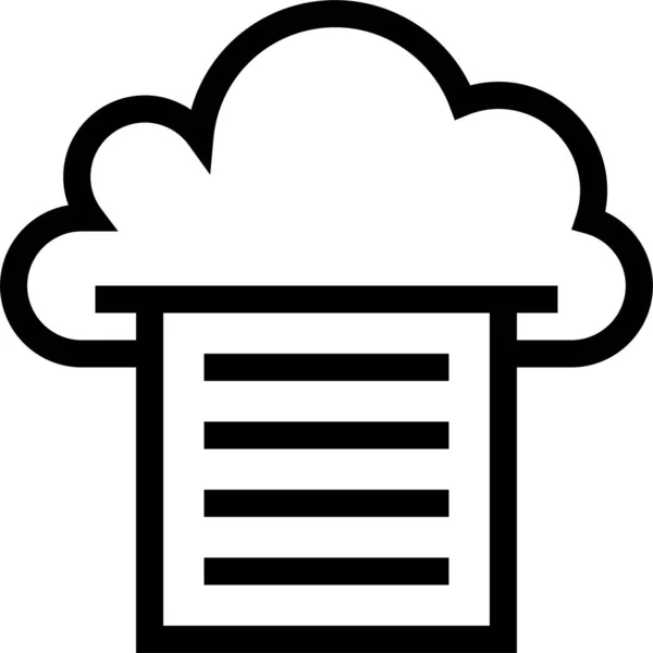 Ikona Papieru Chmurze Obliczeniowej Zarysie — Wektor stockowy