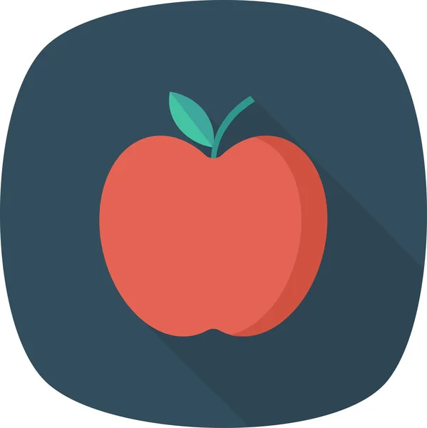 Pomme Nourriture Icône Fraîche Dans Style Ombre Longue — Image vectorielle