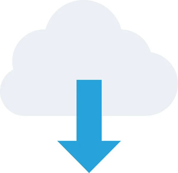 Εικονίδιο Λήψης Βάσης Δεδομένων Cloud Επίπεδο Στυλ — Διανυσματικό Αρχείο