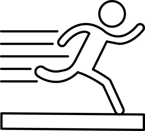 Icona Della Maratona Atleta Stile Contorno — Vettoriale Stock
