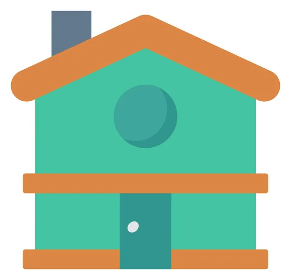 Building Home House Icon Flat Style — Stock Vector