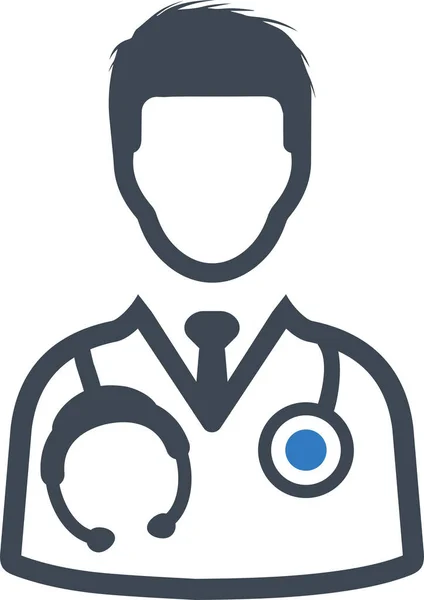 Médecin Médecin Stéthoscope Icône Style Plat — Image vectorielle