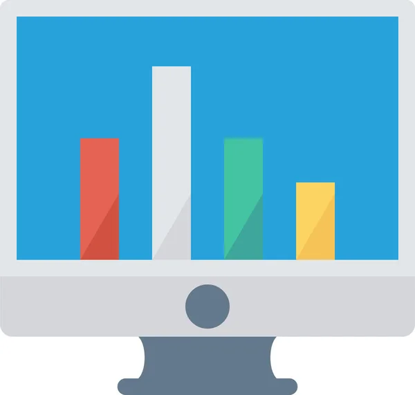 Gráfico Lcd Icono Gráfico Estilo Plano — Vector de stock