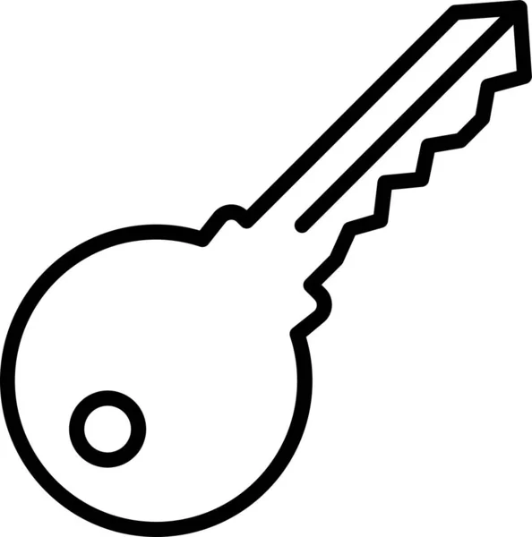 Schlüsselsymbol Für Intelligenten Zugang Umrissstil — Stockvektor