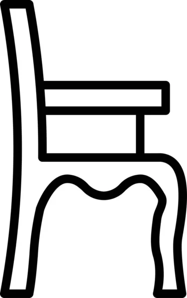 Židle Nábytek Ikona Obrysu Stylu — Stockový vektor