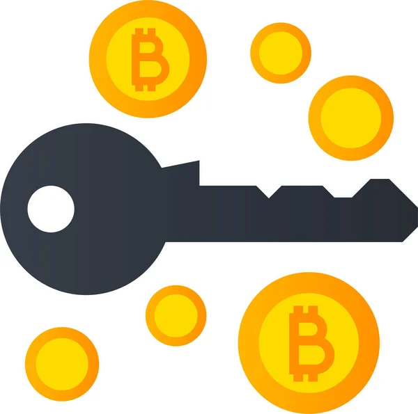Ikona Kryptografického Řetězce Bitcoinů Kategorii Business Management — Stockový vektor