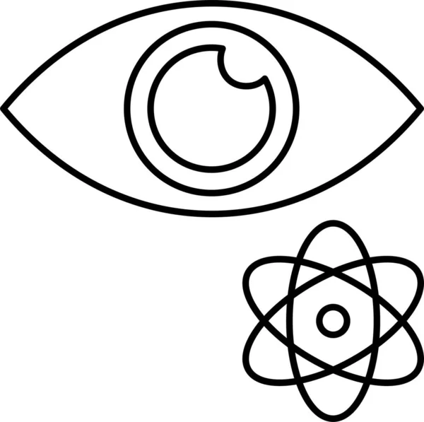 Atom Gözü Görünümü Simgesi Ana Hat Biçiminde — Stok Vektör