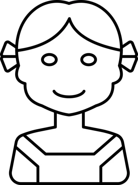 Icono Niño Avatar Bebé Estilo Esquema — Vector de stock