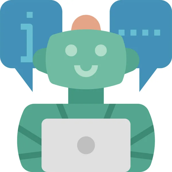 Chatbot Assistant Icône Bot — Image vectorielle