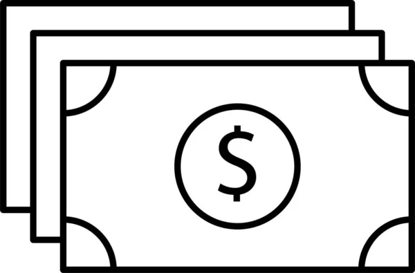 Cash Dollar Finance Icon Outline Style — Stock Vector
