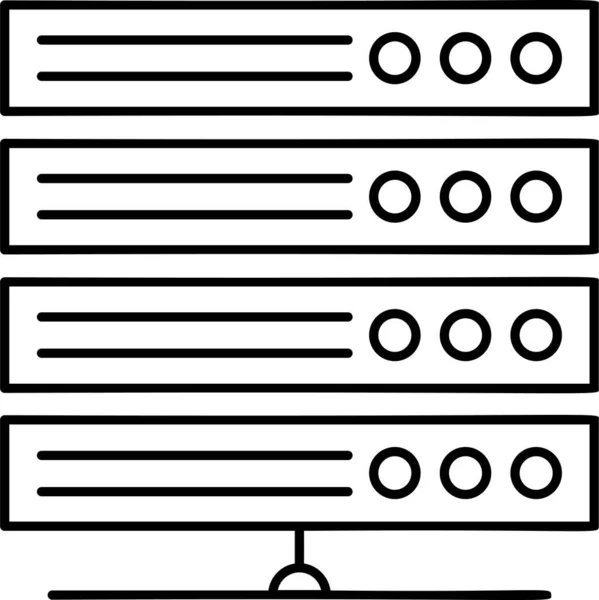 Database Datacenter Server Icoon Grote Lijnen — Stockvector