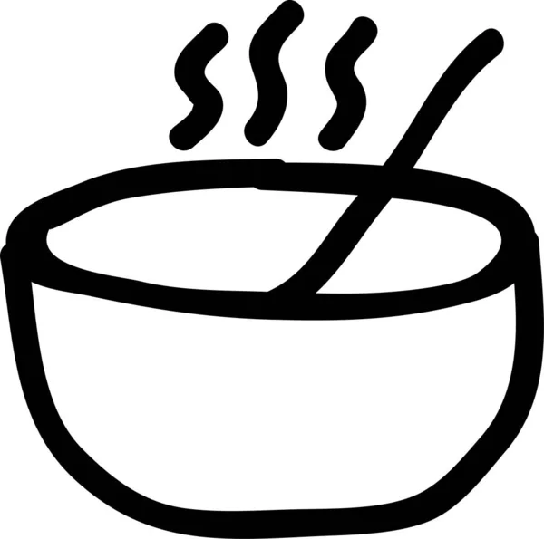 碗食物服务图标手绘风格 — 图库矢量图片