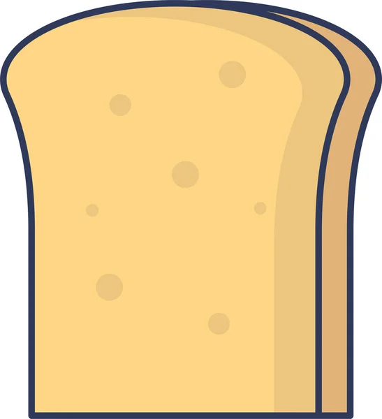 Brood Bakkerij Voedsel Pictogram Gevulde Outline Stijl — Stockvector