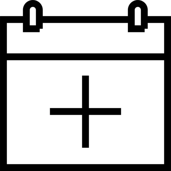 Ajouter Icône Date Calendrier Dans Style Contour — Image vectorielle