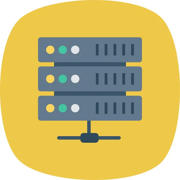Datenbank Rechenzentrum Server Symbol Flachen Stil — Stockvektor