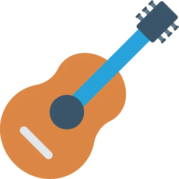 Gitara Instrument Melodia Ikona Płaskim Stylu — Wektor stockowy