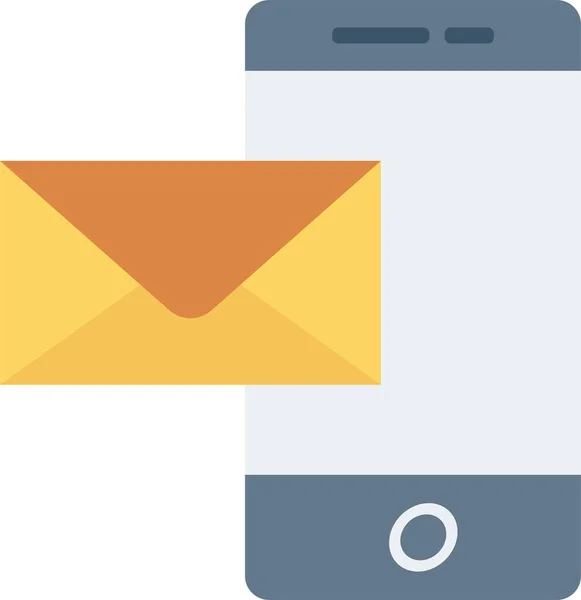 Message Mail Icône Mobile Dans Style Plat — Image vectorielle