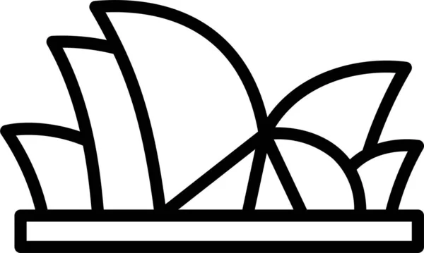 小品风格的歌剧院Sydney图标 — 图库矢量图片