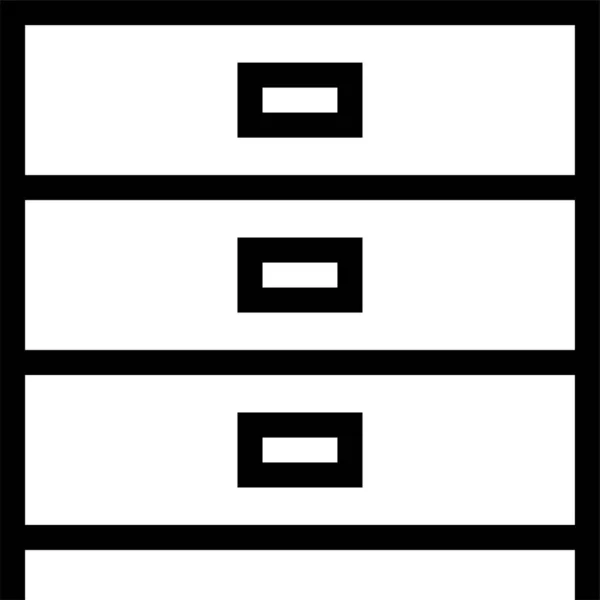 Caja Decoración Cajones Icono Estilo Contorno — Archivo Imágenes Vectoriales