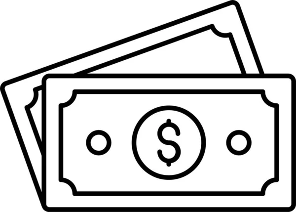 Dollar Money Cash Icon Outline Style — Stock Vector