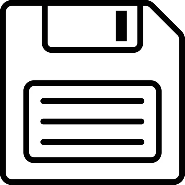 Diskettendiskette Diskettenlaufwerk Symbol Umriss Stil — Stockvektor