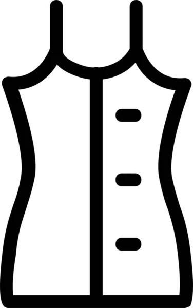 Casual Dress Fashion Icon Outline Style — Stock Vector