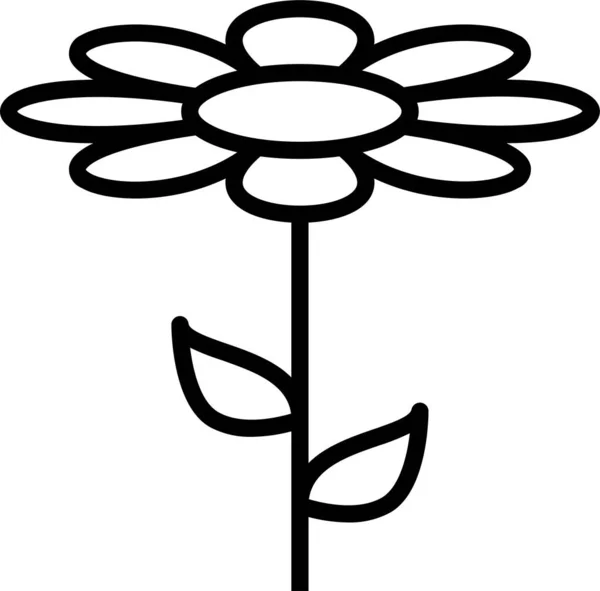 自然花瓣植物图标的轮廓风格 — 图库矢量图片