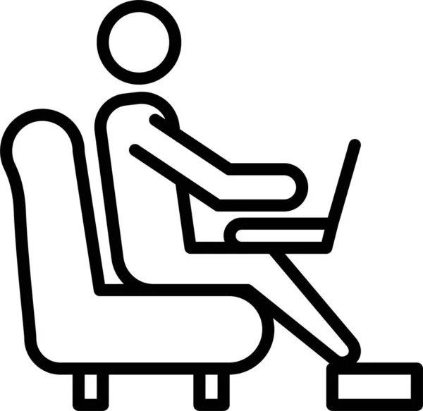 Canapé Employé Bureau Icône — Image vectorielle