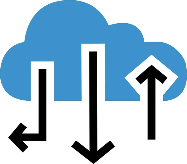 Іконка Стрілочкою Хмара Інтернет Плоскому Стилі — стоковий вектор