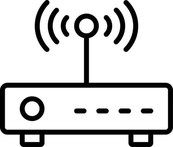 Modem Vezeték Nélküli Router Ikon Körvonalazott Stílusban — Stock Vector