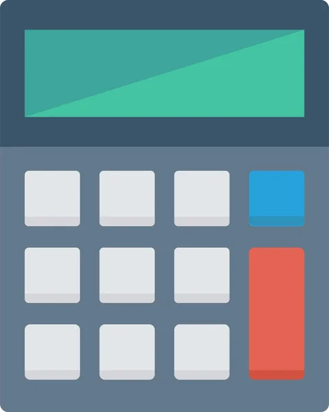 Calculadora Contabilidad Icono Matemáticas Estilo Plano — Vector de stock