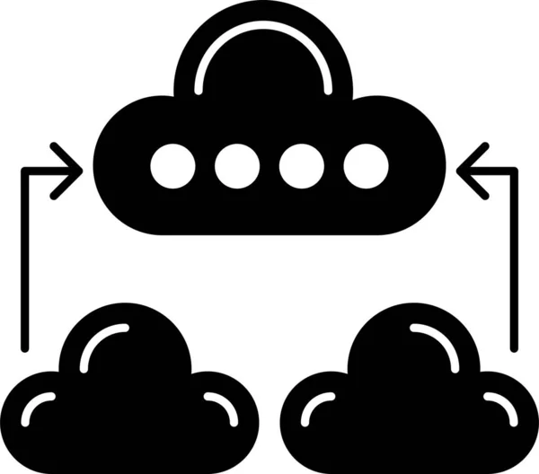 Cloud Computing Verbindet Icon Solidem Stil — Stockvektor