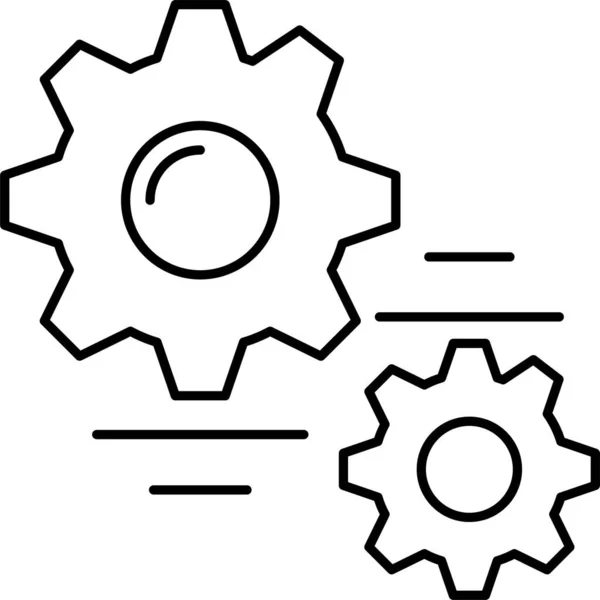 Getriebepräferenzsymbol Umrissstil Konfigurieren — Stockvektor