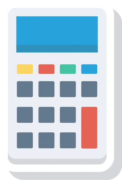 Oblicz Ikonę Kalkulatorów Płaskim Stylu — Wektor stockowy