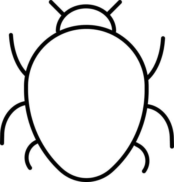 Bug Insecte Coccinelle Icône Dans Style Contour — Image vectorielle