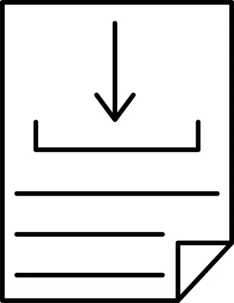 Document Downloaden Bestand Pictogram Grote Lijnen Stijl — Stockvector