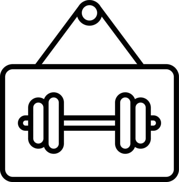 Juego Deportes Gimnasio Icono Estilo Esquema — Vector de stock